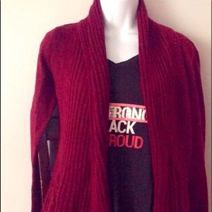Cardigan sweater medium youth burgundy